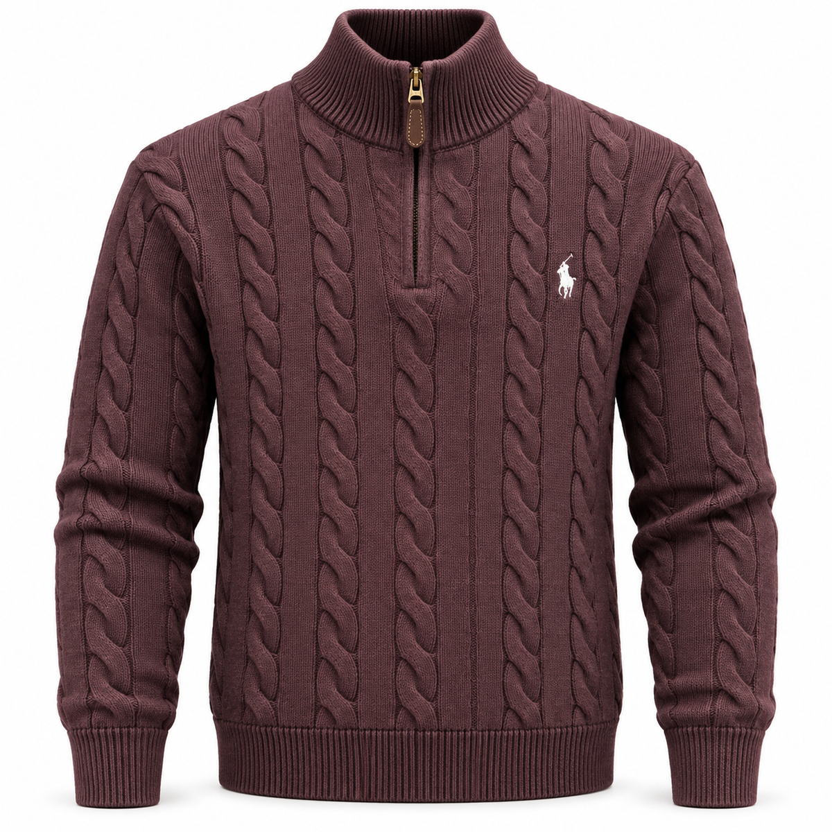 Polo swetter quarter zipper