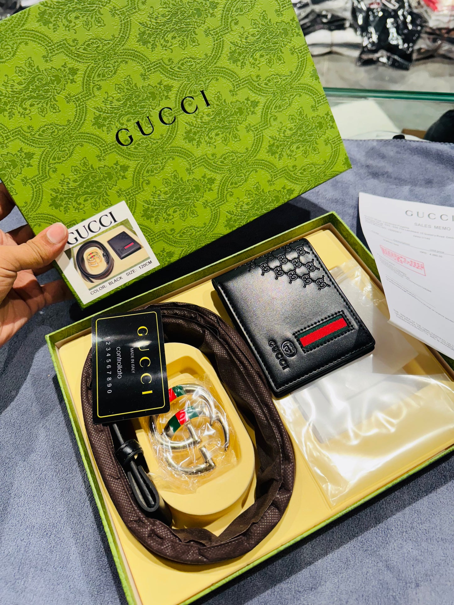 GUCCI BELT AND WALLET