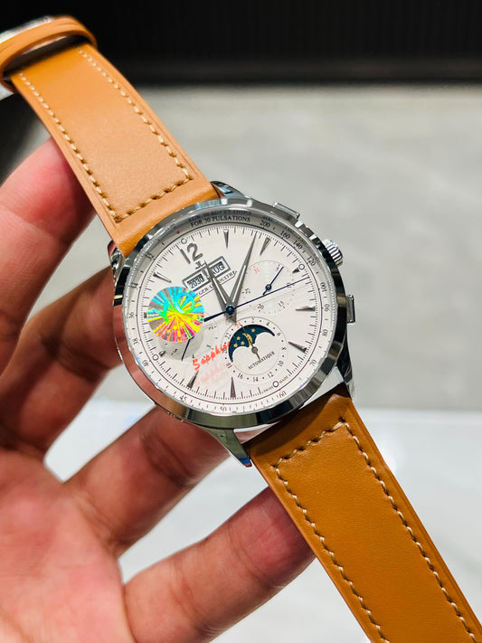 JAEGER LE COULTRE MASTER GRADE MOONPHASE AUTO SPHIRE GLASS