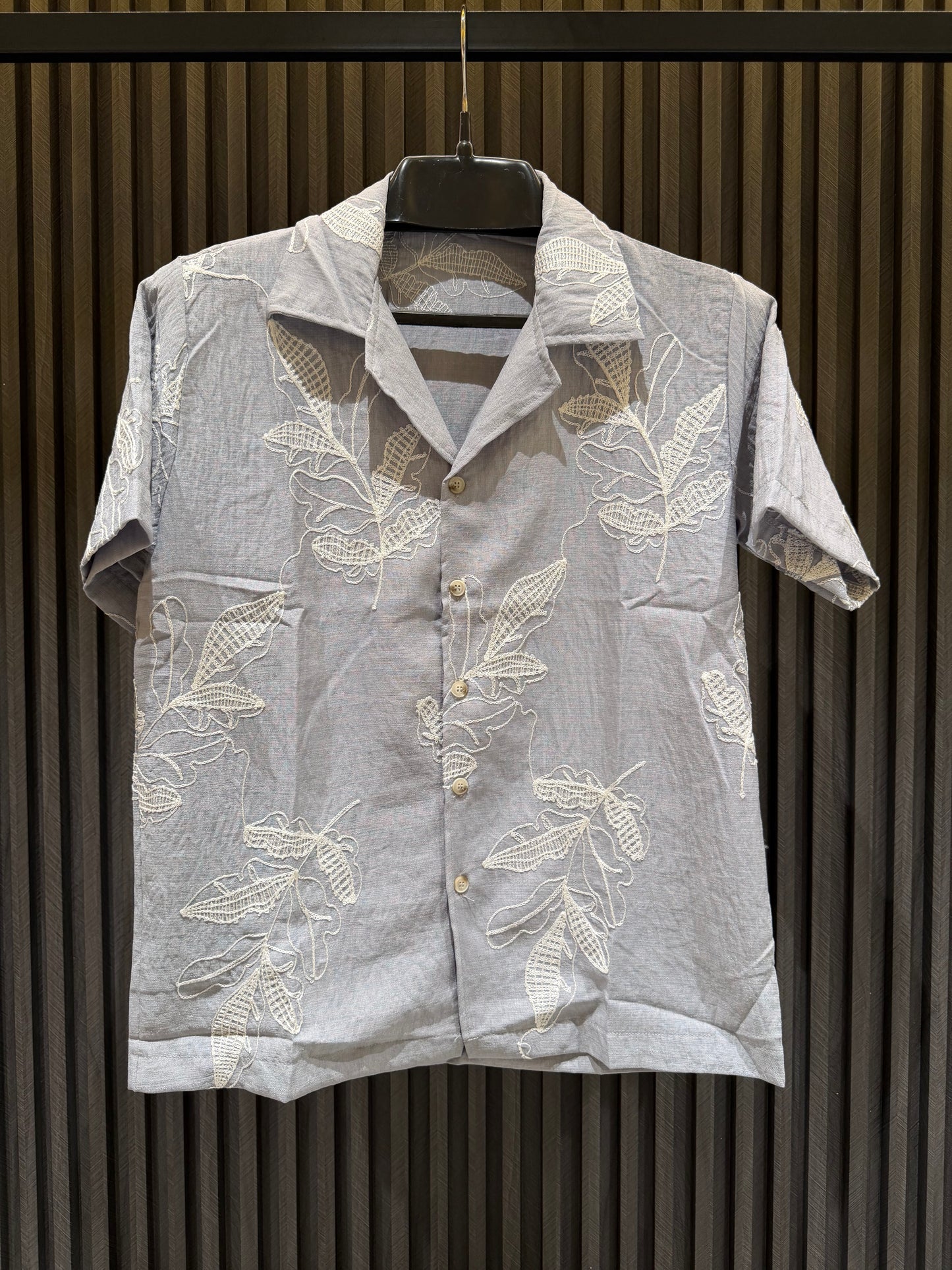 Thread Embroidered Button-Down Shirt