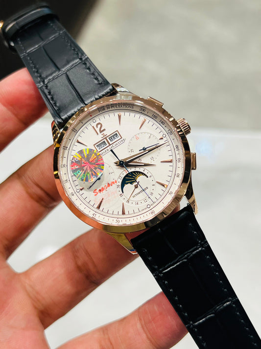 JAEGER LE COULTRE MASTER GRADE MOONPHASE AUTO SPHIRE GLASS