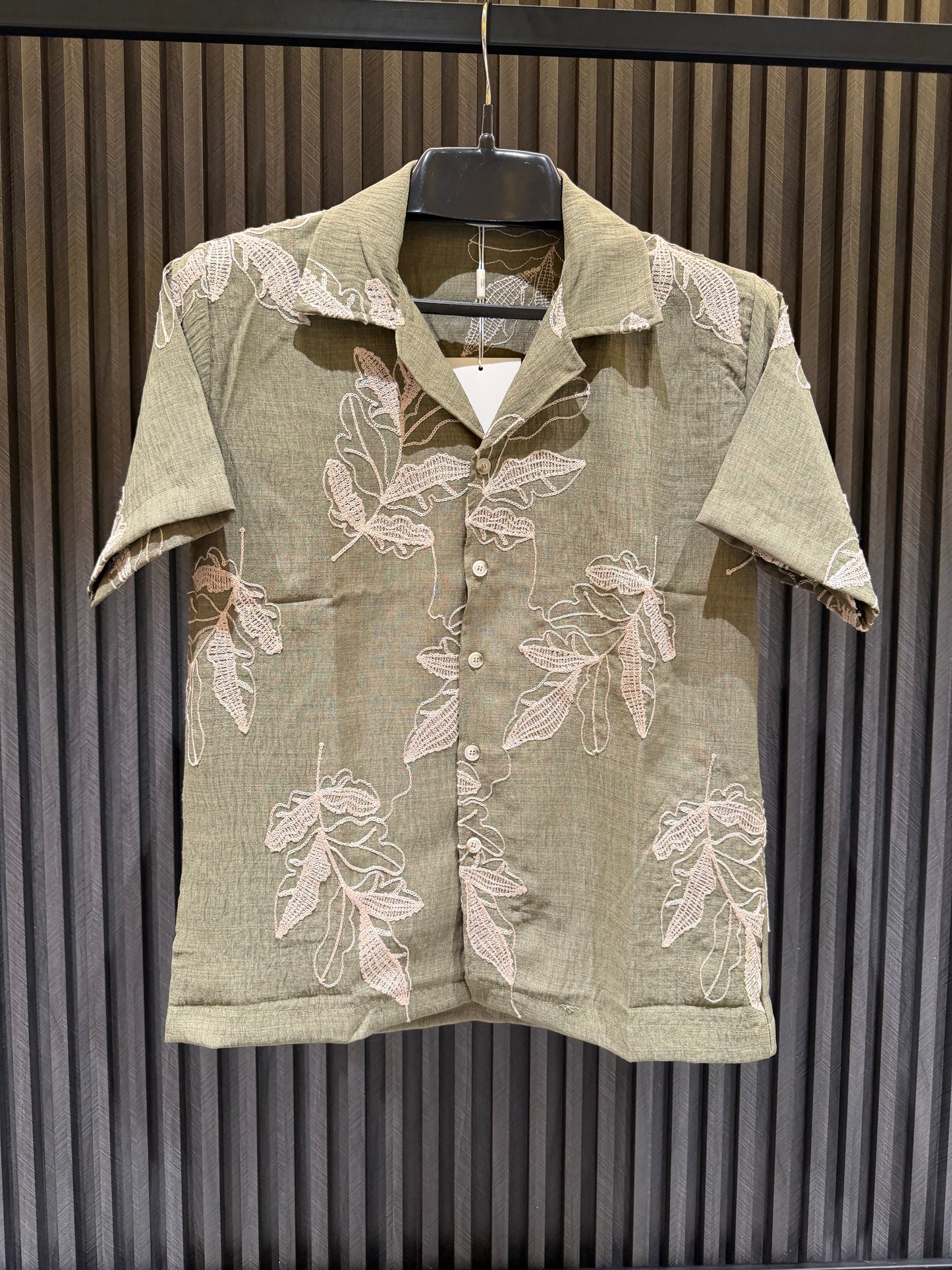 Thread Embroidered Button-Down Shirt