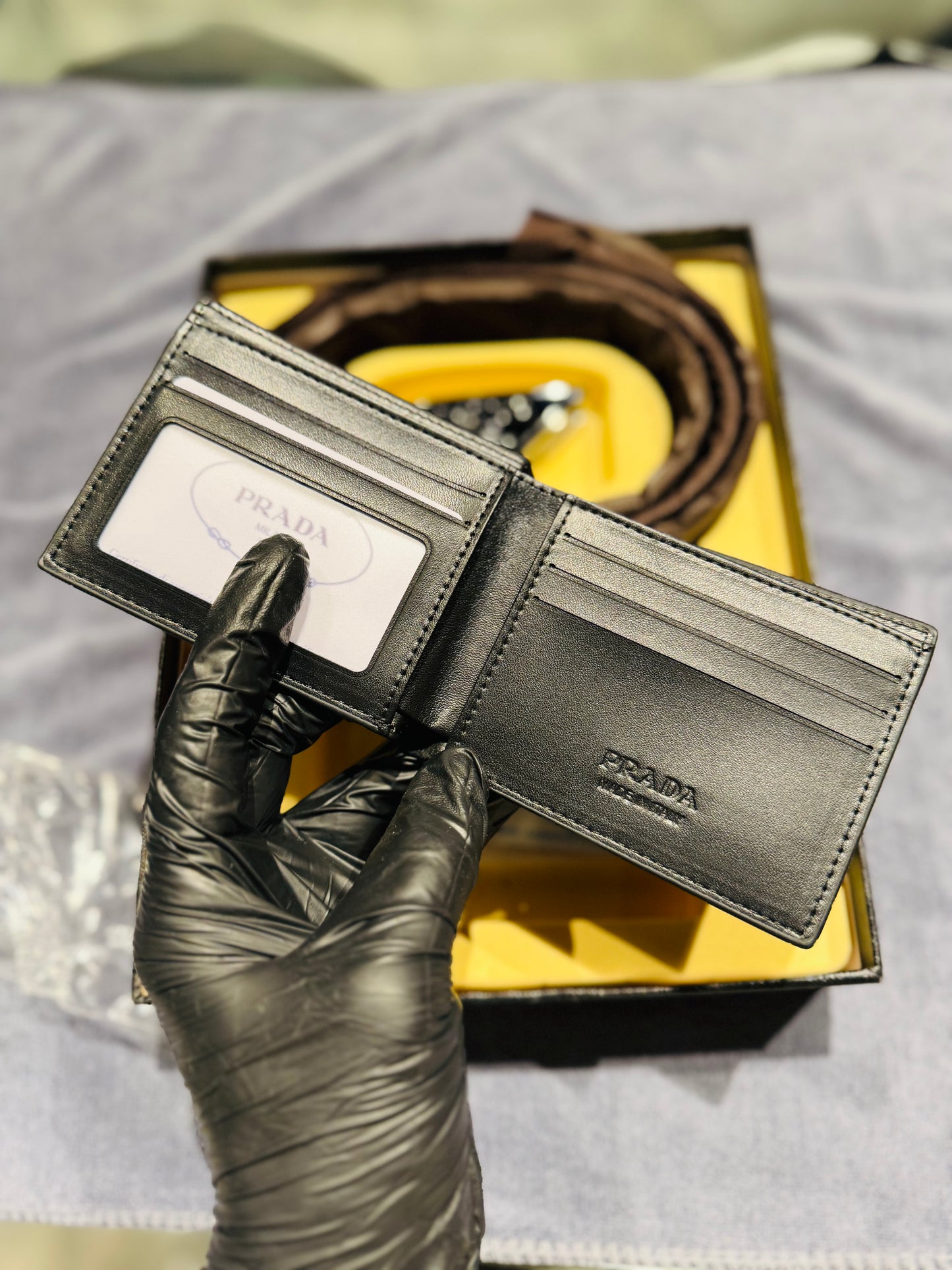 PRADA BELT AND WALLET