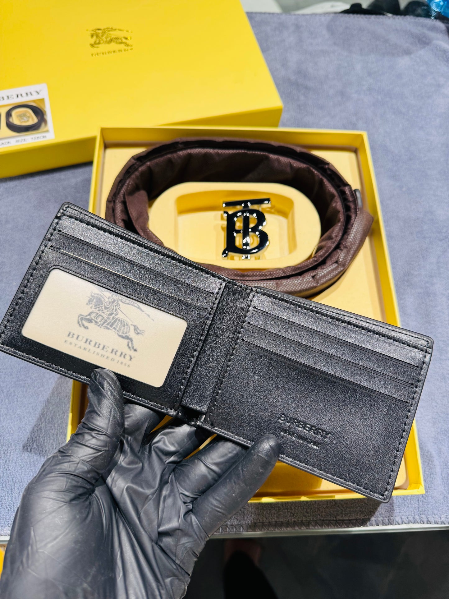 BURBERRY BELT AND WALLET