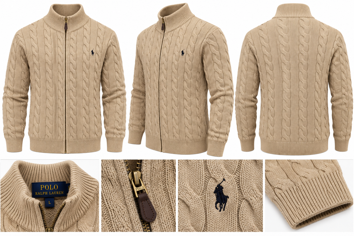Polo swetter zipper