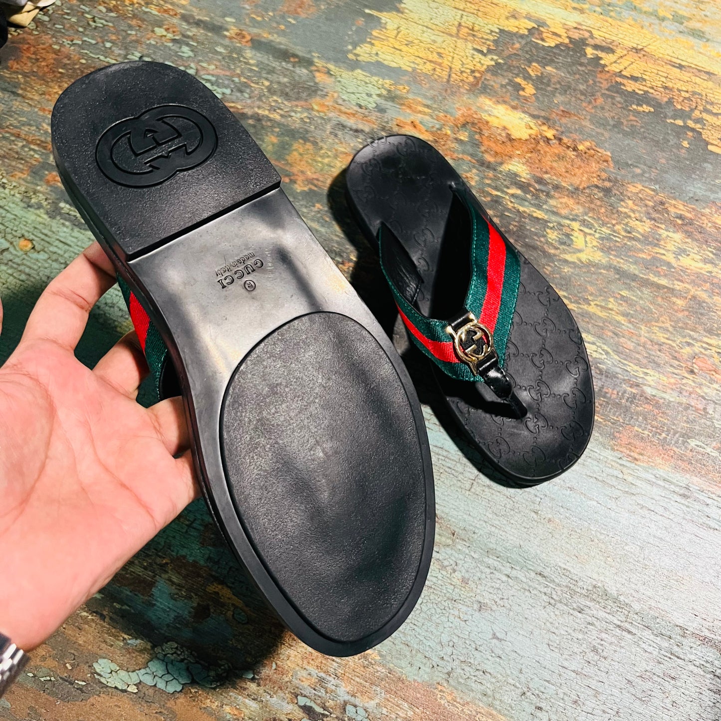 GUCCI REDGREEN SLIPPER