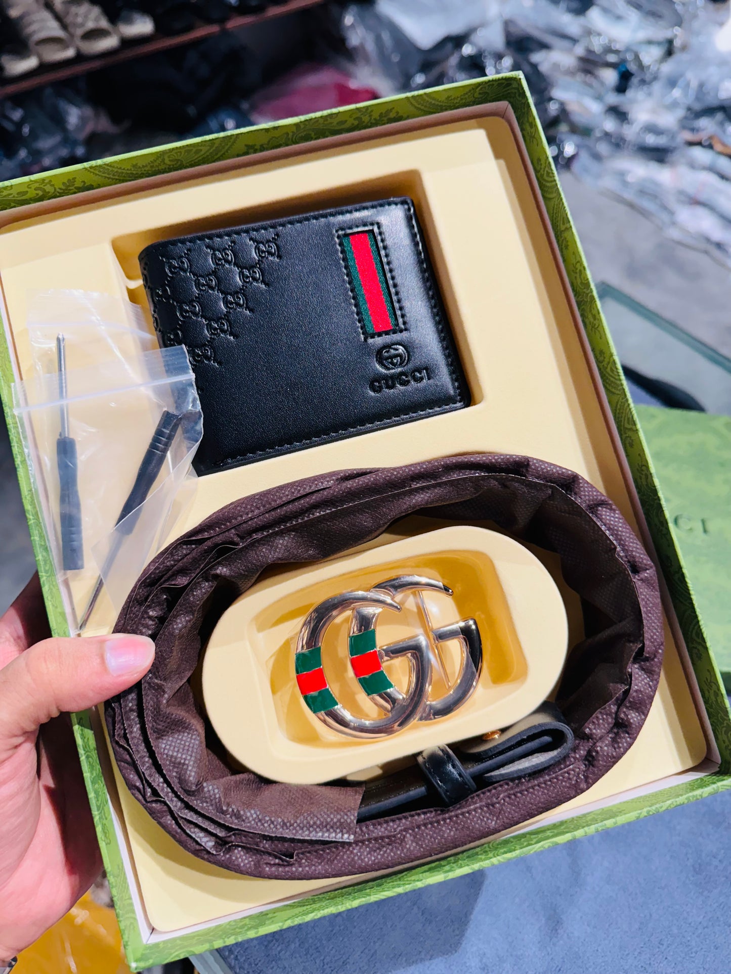 GUCCI BELT AND WALLET