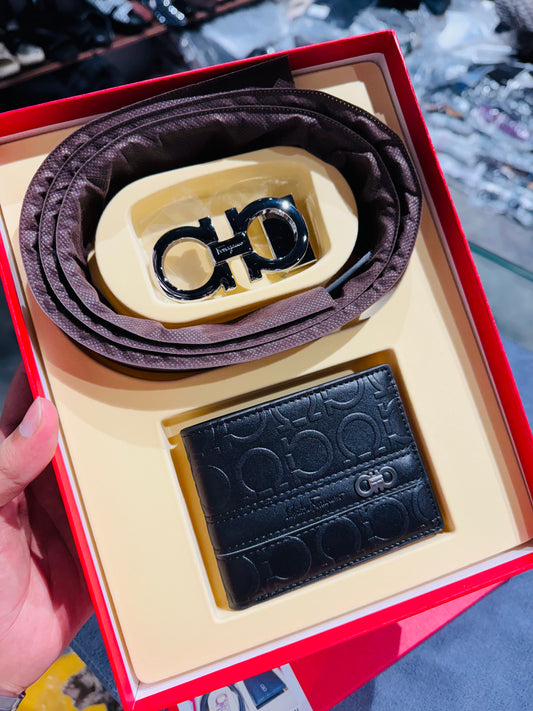 FAREGAMO BELT AND WALLET