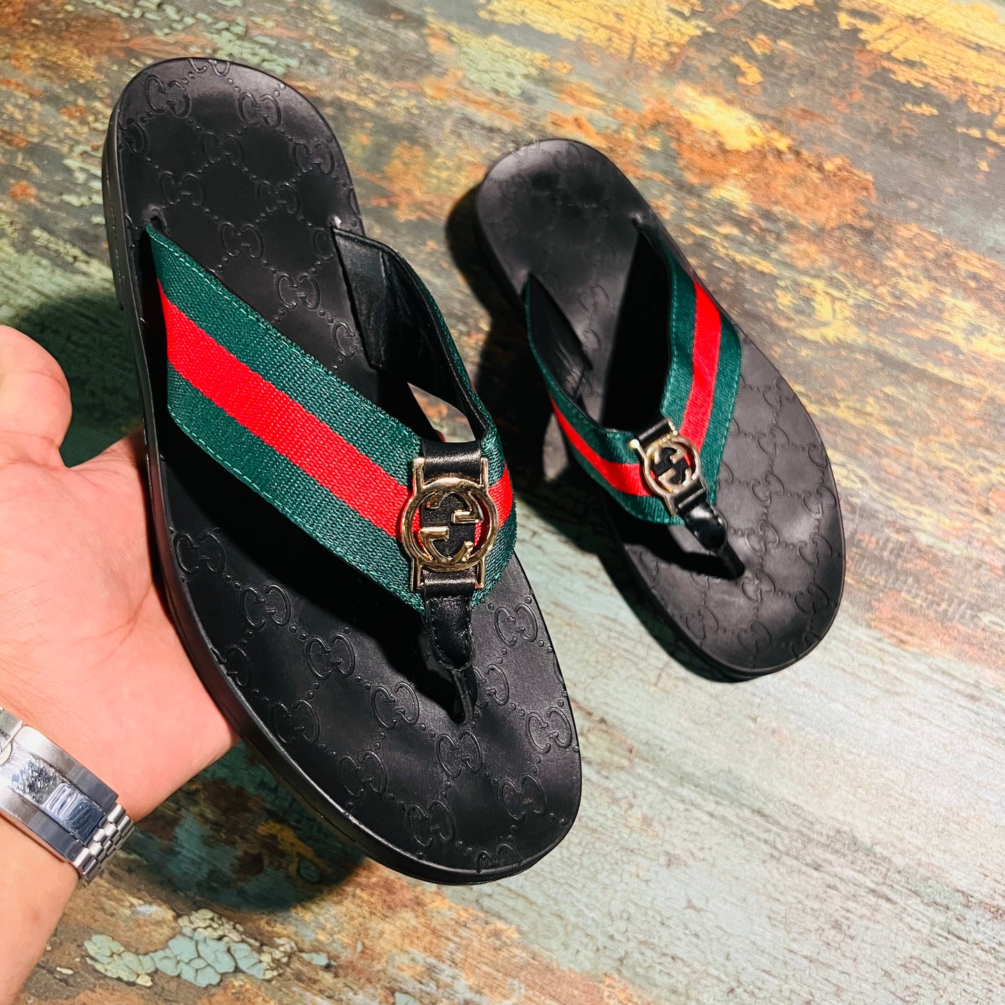 GUCCI REDGREEN SLIPPER