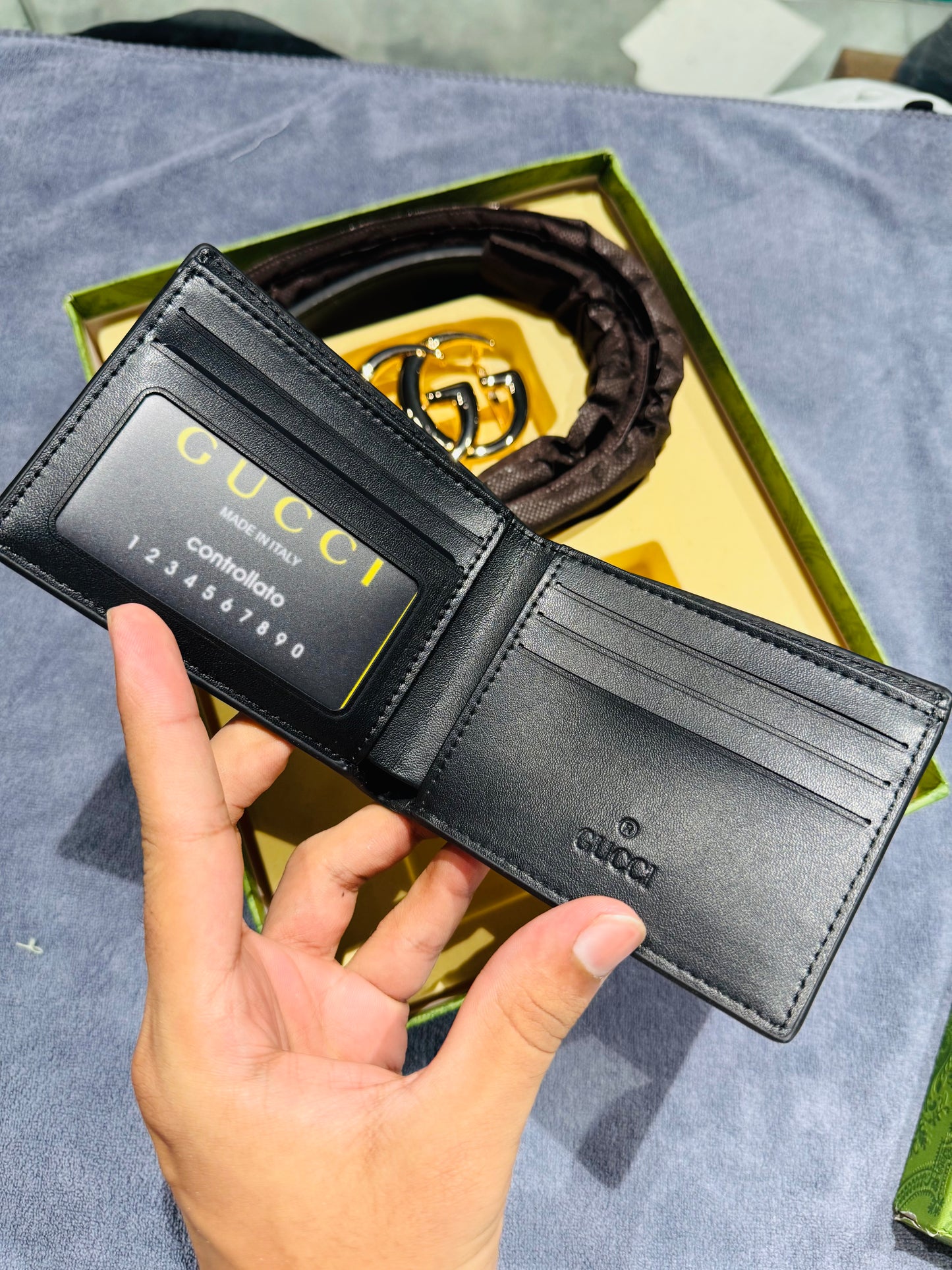 GUCCI BELT AND WALLET