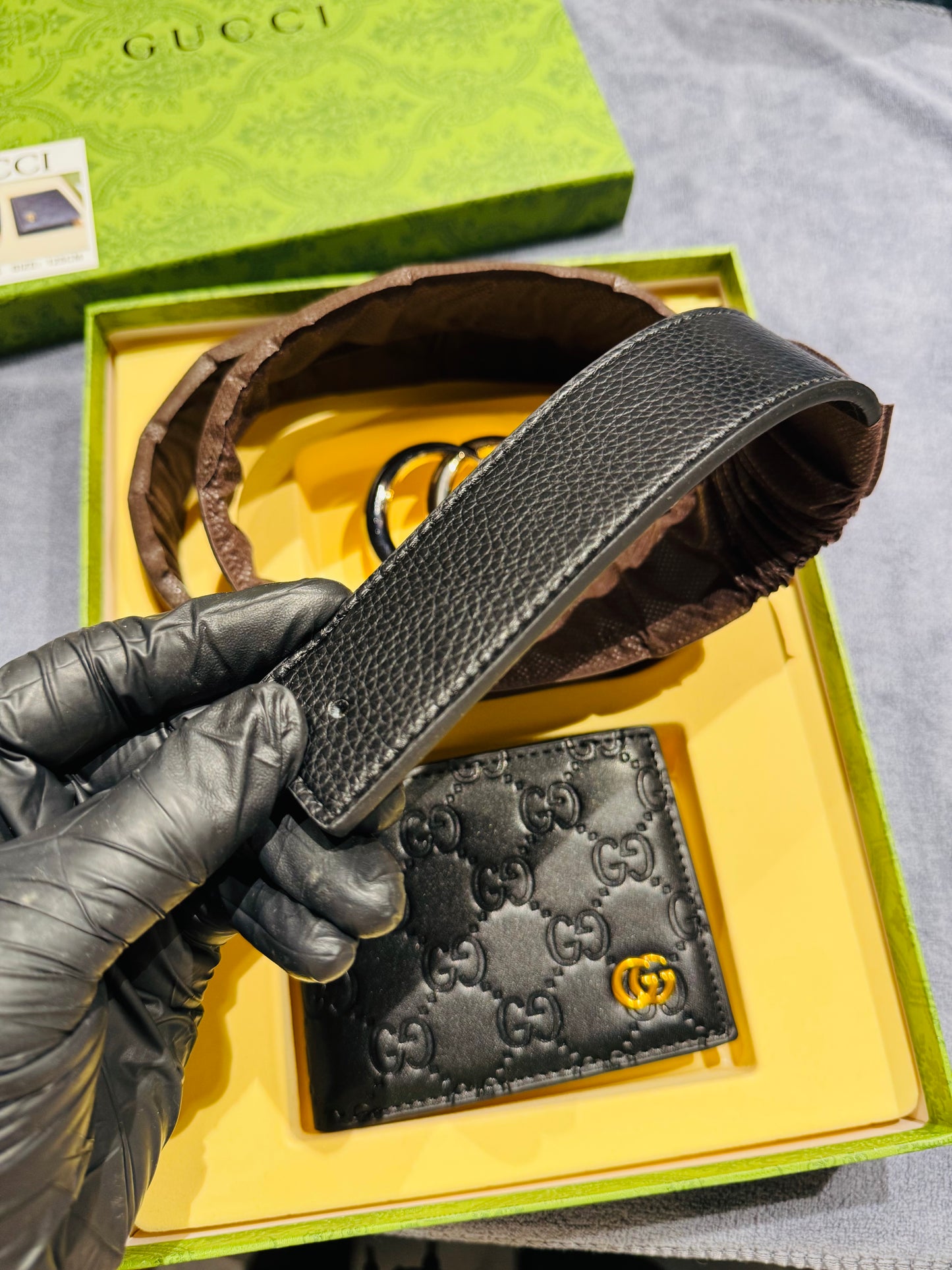 GUCCI BELT AND WALLET