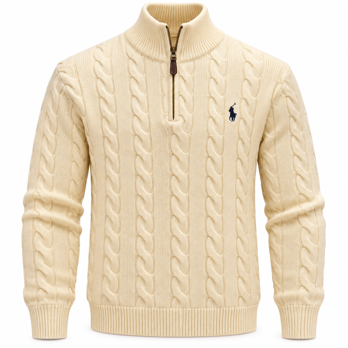 Polo swetter quarter zipper