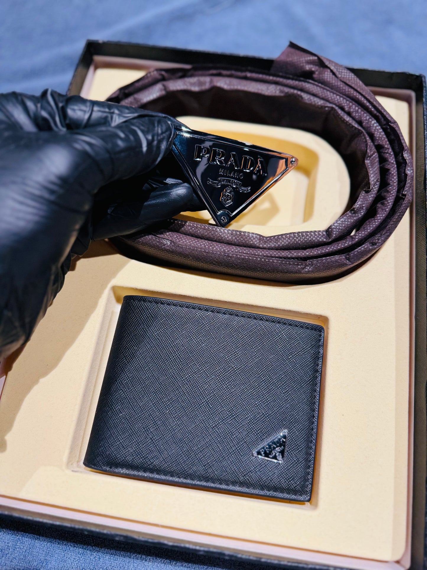 PRADA BELT AND WALLET