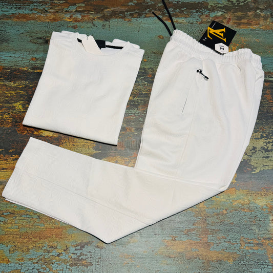 LV WHITE ENGRAVING TRACKSUIT