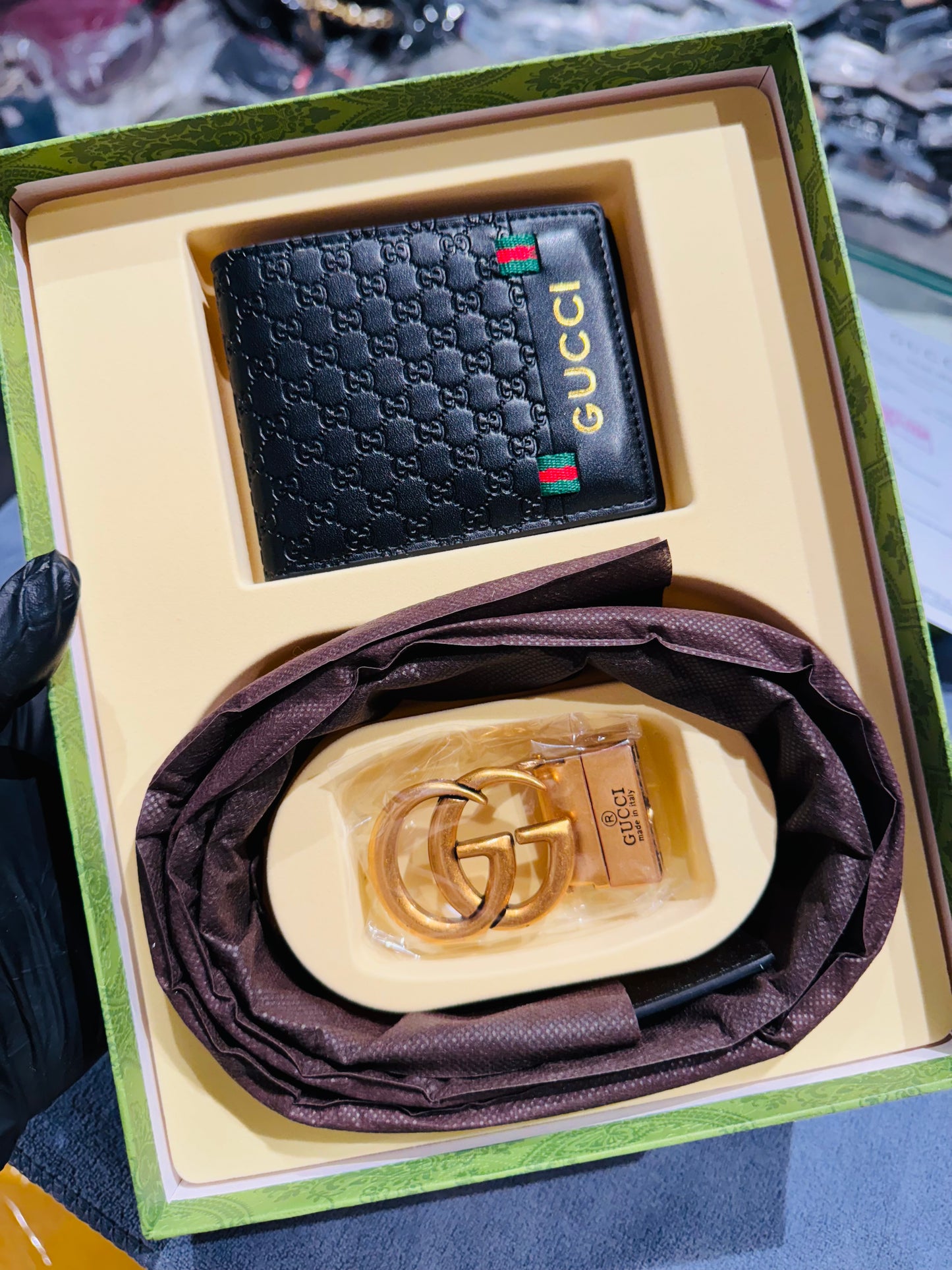 GUCCI BELT AND WALLET