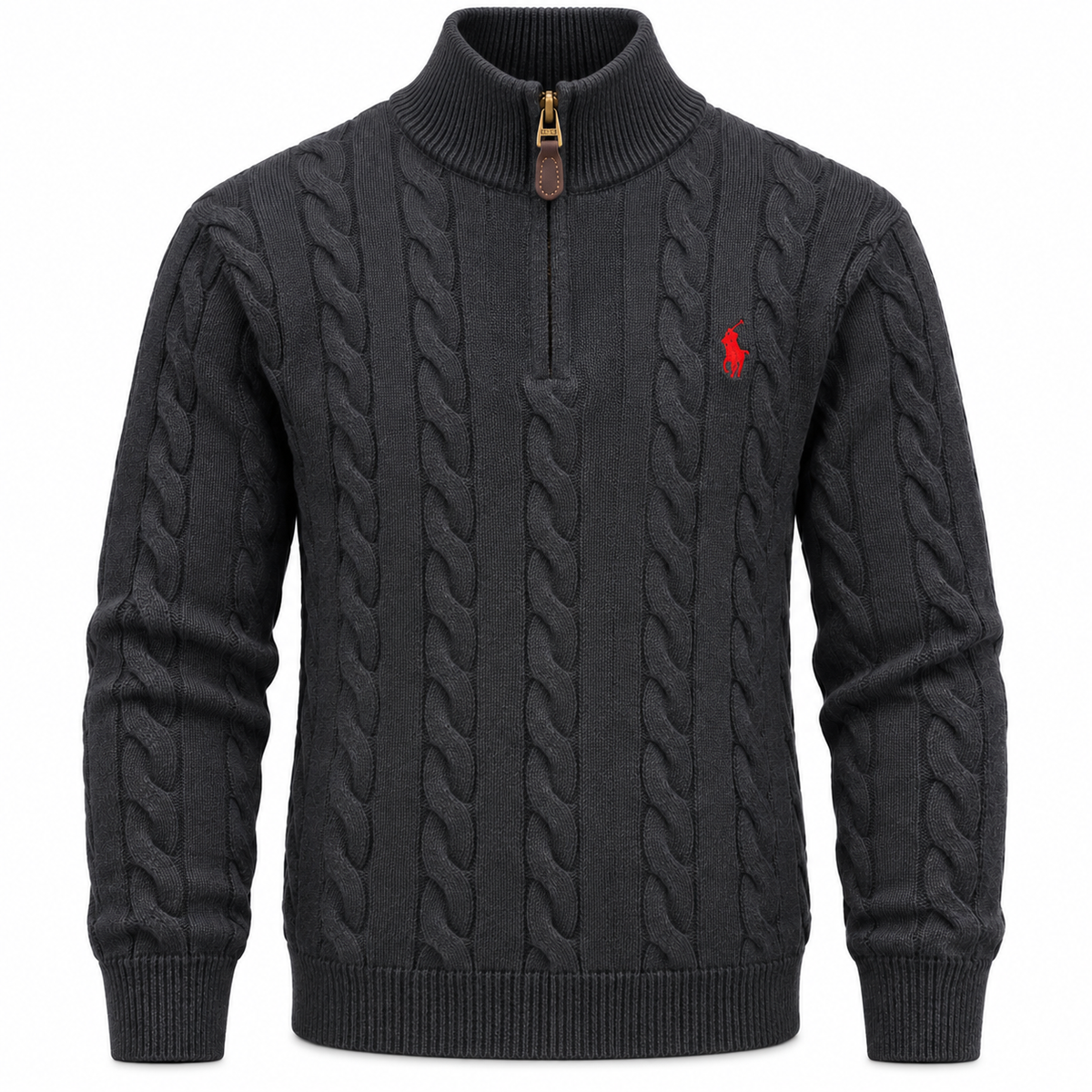 Polo swetter quarter zipper